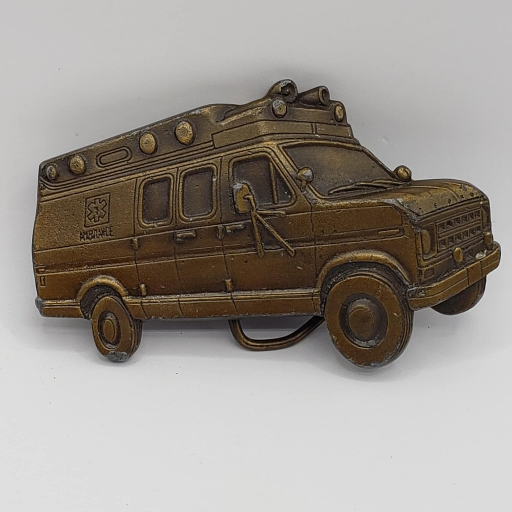 EMS Ambulance ©1979 Breitenbach's Montello, WI Vintage Collectible Belt Buckle
